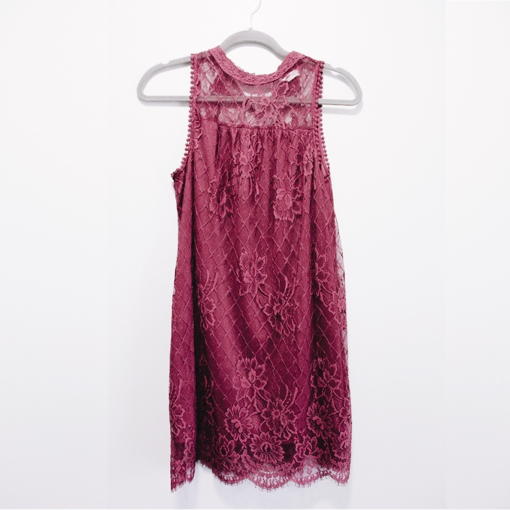 Lace High Neck Dress
